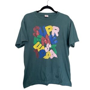 Supreme Teal Bubble Letter Graphic Tee